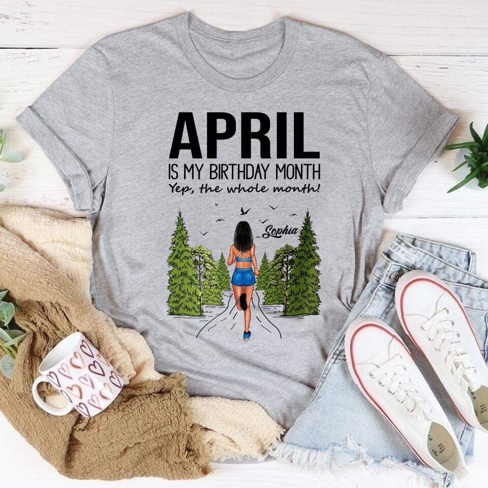 April Birthday Shirt, Custom Birthday Shirt, Queens Born In April, April Birthday Gifts, April shirts for Woman, Custom running shirts, Birthday running shirt