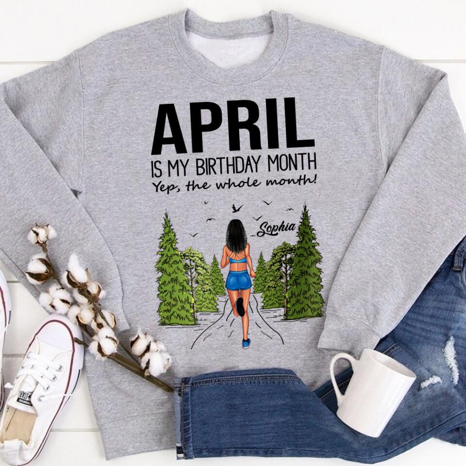 April Birthday Shirt, Custom Birthday Shirt, Queens Born In April, April Birthday Gifts, April shirts for Woman, Custom running shirts, Birthday running shirt