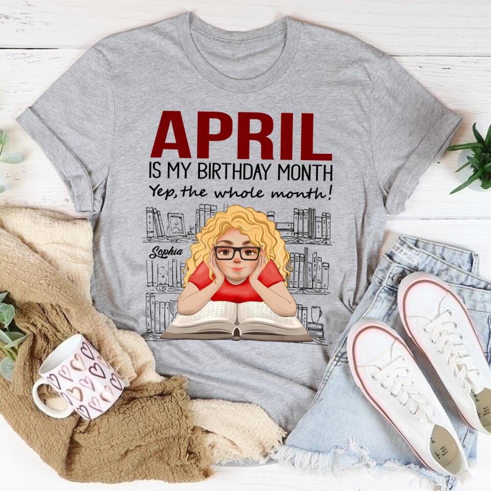 April Birthday Shirt, Custom Birthday Shirt, Queens Born In April, April Birthday Shirts For Woman, Books T Shirt, Book Lover Shirt, Reading Gifts