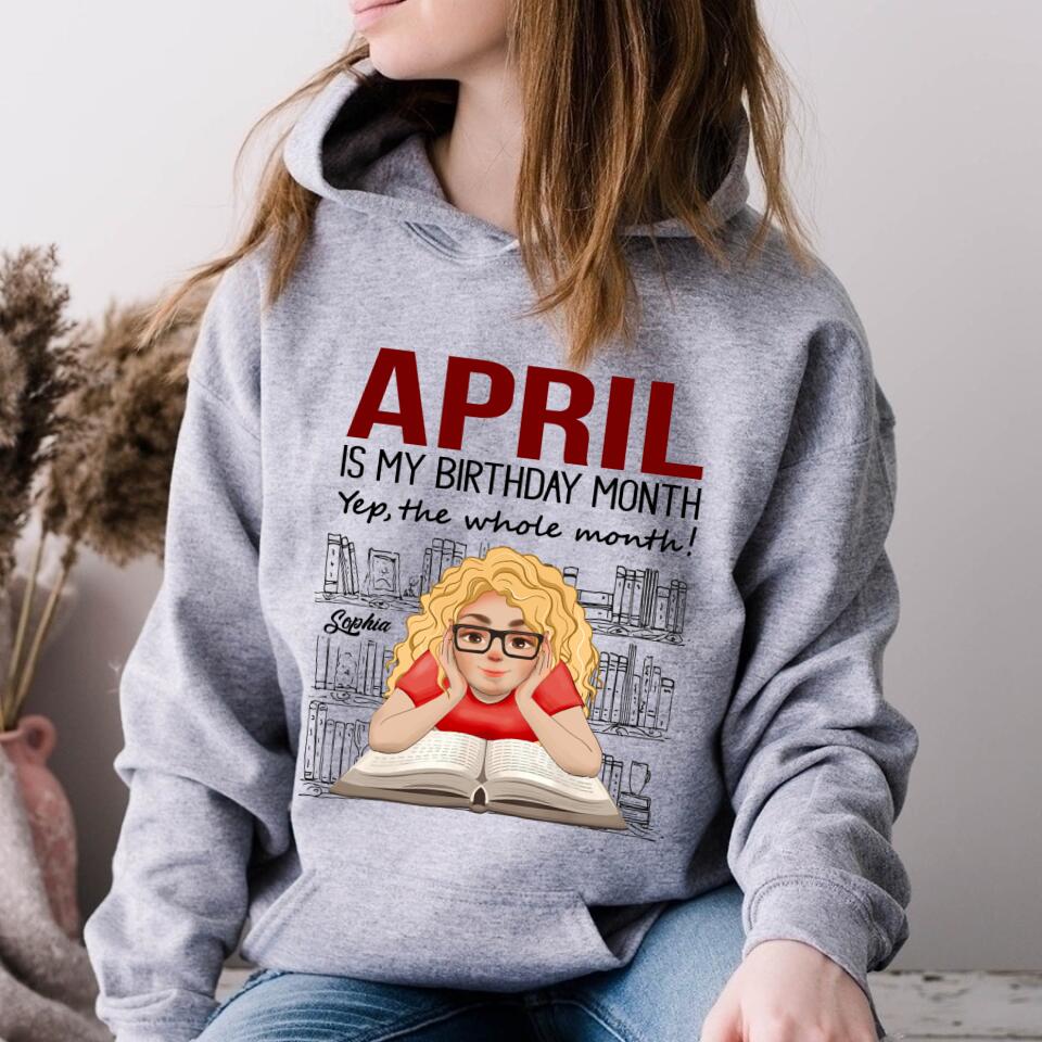 April Birthday Shirt, Custom Birthday Shirt, Queens Born In April, April Birthday Shirts For Woman, Books T Shirt, Book Lover Shirt, Reading Gifts