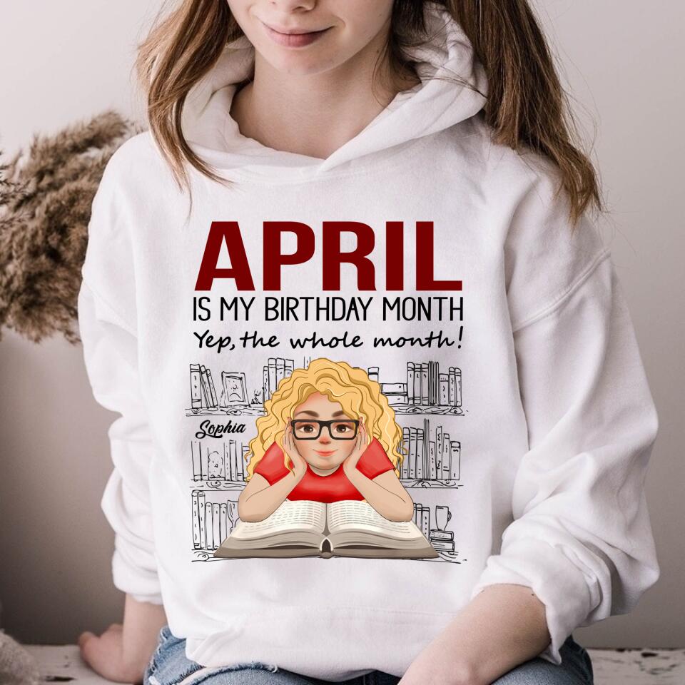 April Birthday Shirt, Custom Birthday Shirt, Queens Born In April, April Birthday Shirts For Woman, Books T Shirt, Book Lover Shirt, Reading Gifts