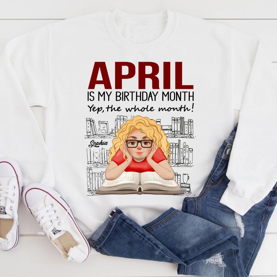 April Birthday Shirt, Custom Birthday Shirt, Queens Born In April, April Birthday Shirts For Woman, Books T Shirt, Book Lover Shirt, Reading Gifts