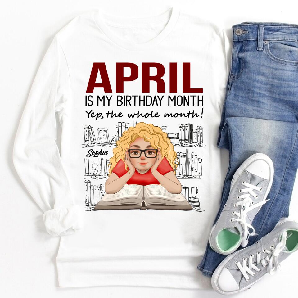 April Birthday Shirt, Custom Birthday Shirt, Queens Born In April, April Birthday Shirts For Woman, Books T Shirt, Book Lover Shirt, Reading Gifts