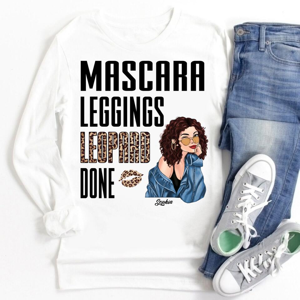 Custom Mothers Day Shirt, Mascara Leggings Leopard Done Mom Shirt, Mother&#39;s Day T Shirt, Mom Life Mother&#39;s Day Tee Shirts, Funny Mothers Day Shirts, Mother Day Gift