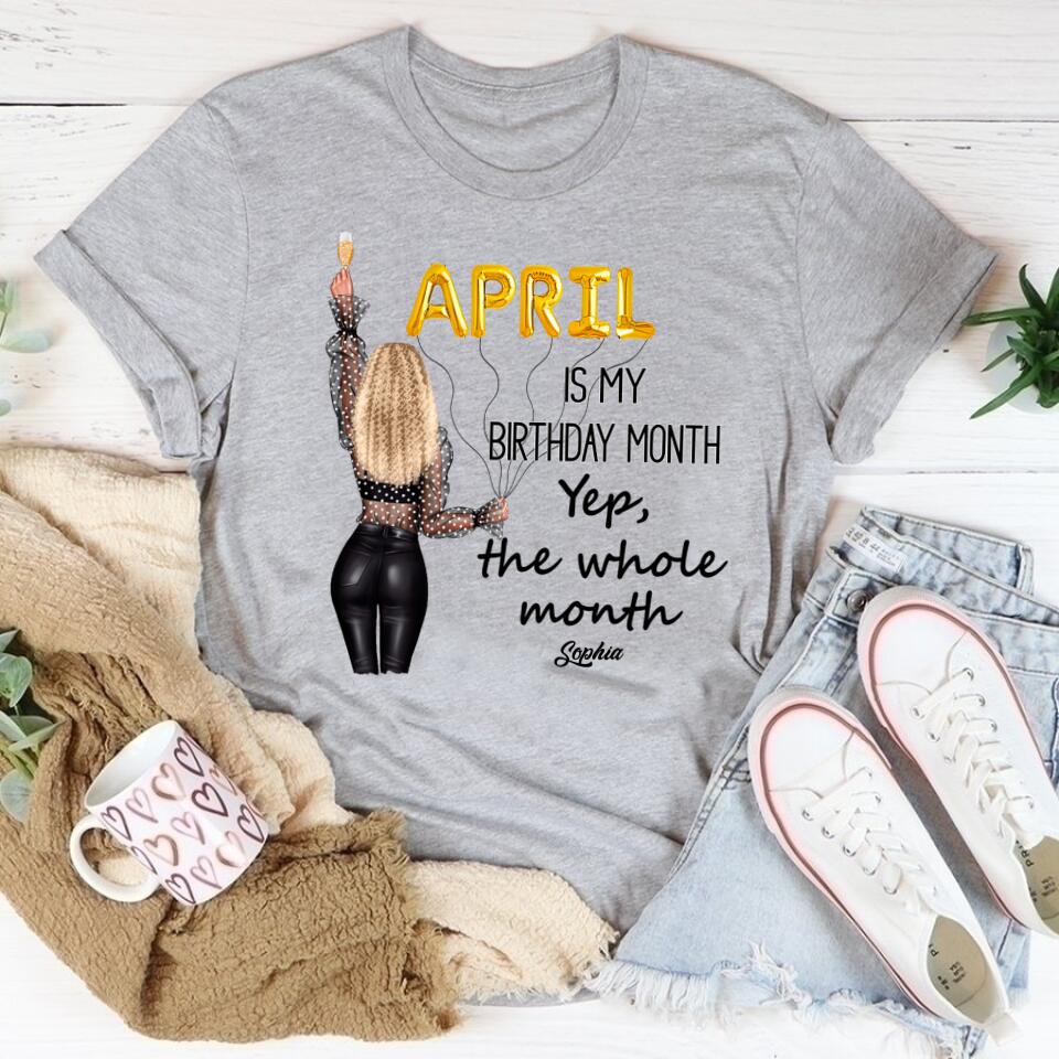 April Birthday Shirt, Custom Birthday Shirt, Queens Born In April, April Birthday Gifts, April shirts for Woman