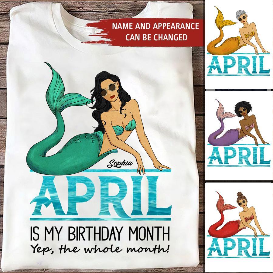 April Birthday Shirt, Custom Birthday Shirt, Queens Born In April, April Birthday Gifts, April shirts for Woman, Mermaid Shirt, Mermaid Gift