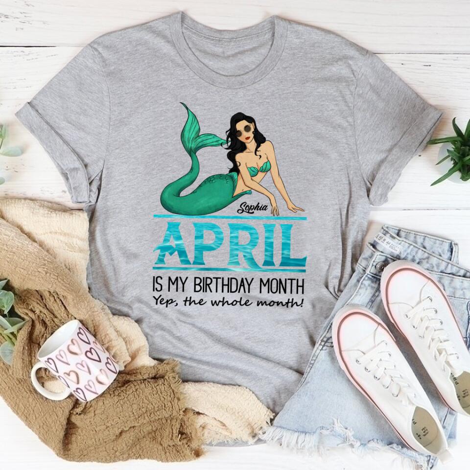 April Birthday Shirt, Custom Birthday Shirt, Queens Born In April, April Birthday Gifts, April shirts for Woman, Mermaid Shirt, Mermaid Gift