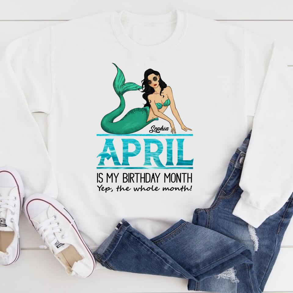 April Birthday Shirt, Custom Birthday Shirt, Queens Born In April, April Birthday Gifts, April shirts for Woman, Mermaid Shirt, Mermaid Gift
