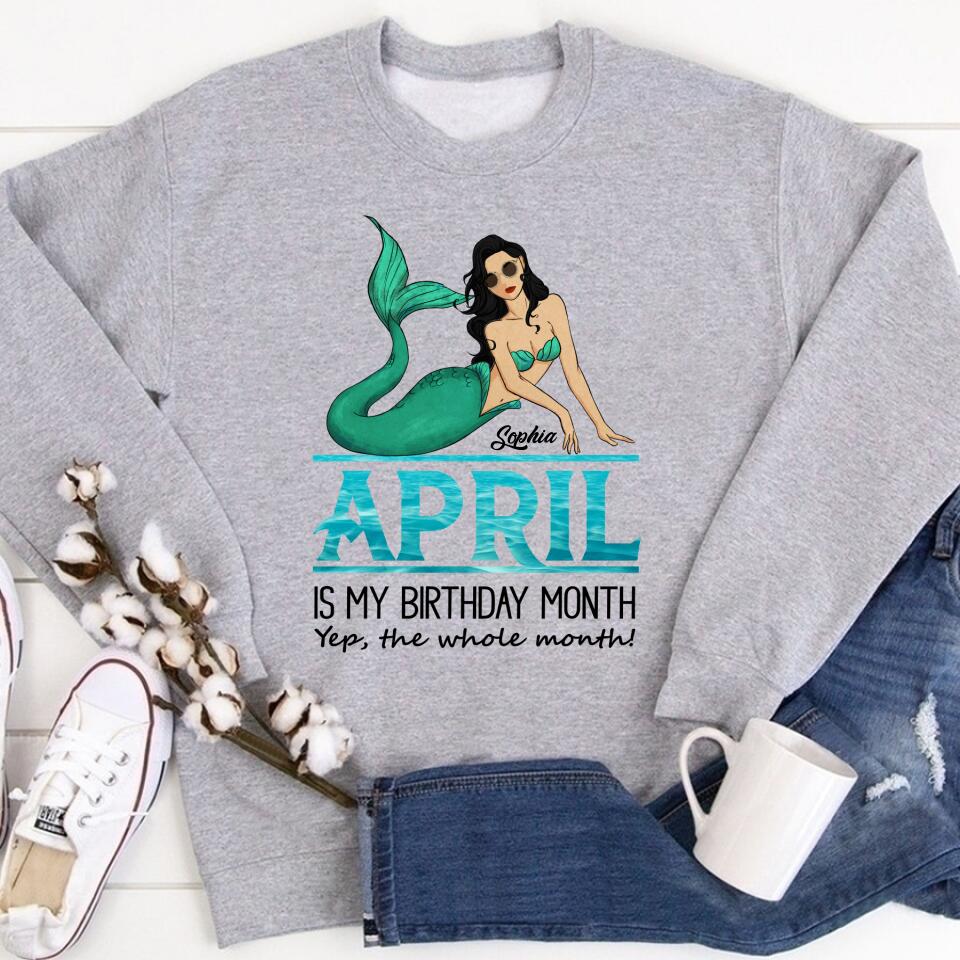 April Birthday Shirt, Custom Birthday Shirt, Queens Born In April, April Birthday Gifts, April shirts for Woman, Mermaid Shirt, Mermaid Gift