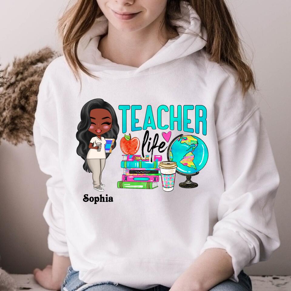 Teacher Life - Personalized Shirt - Gift For Teacher - Cartoon Teacher