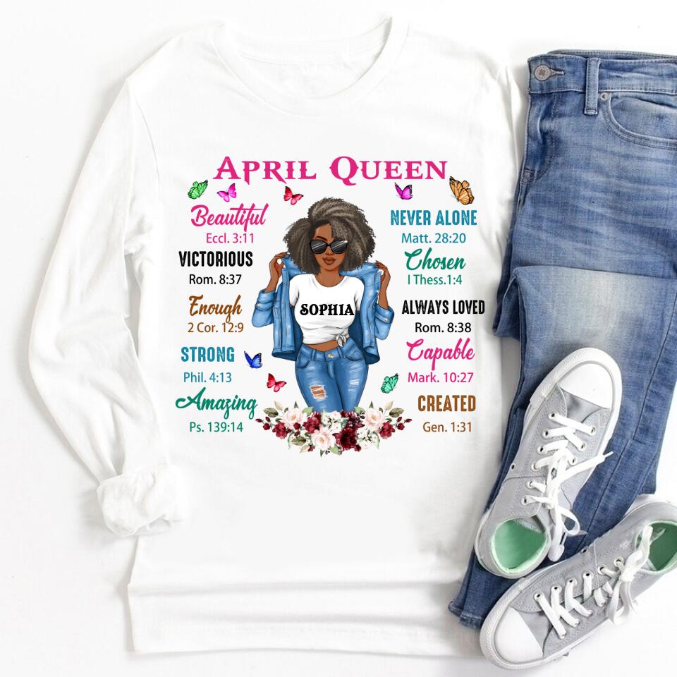 April Birthday Shirt, Custom Birthday Shirt, Queens Born In April, April Birthday Gifts, April shirts for Woman