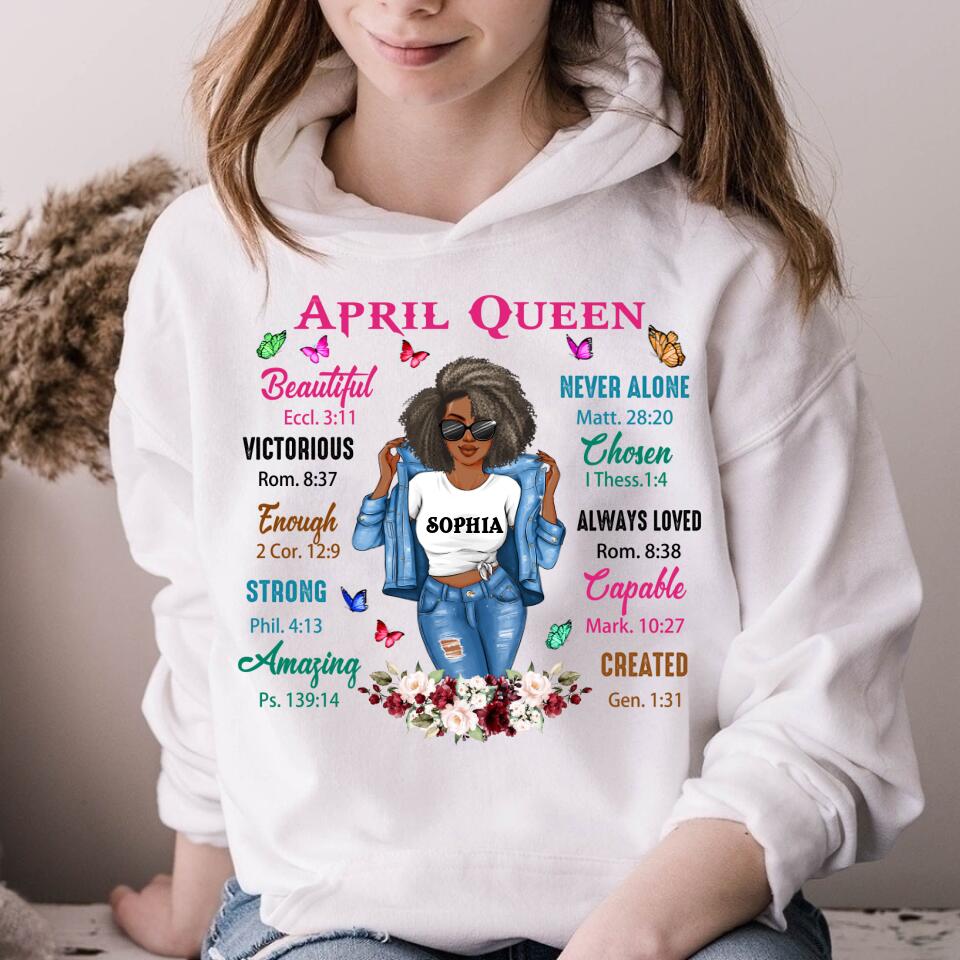 April Birthday Shirt, Custom Birthday Shirt, Queens Born In April, April Birthday Gifts, April shirts for Woman