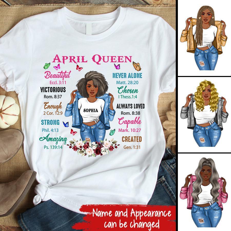 April Birthday Shirt, Custom Birthday Shirt, Queens Born In April, April Birthday Gifts, April shirts for Woman