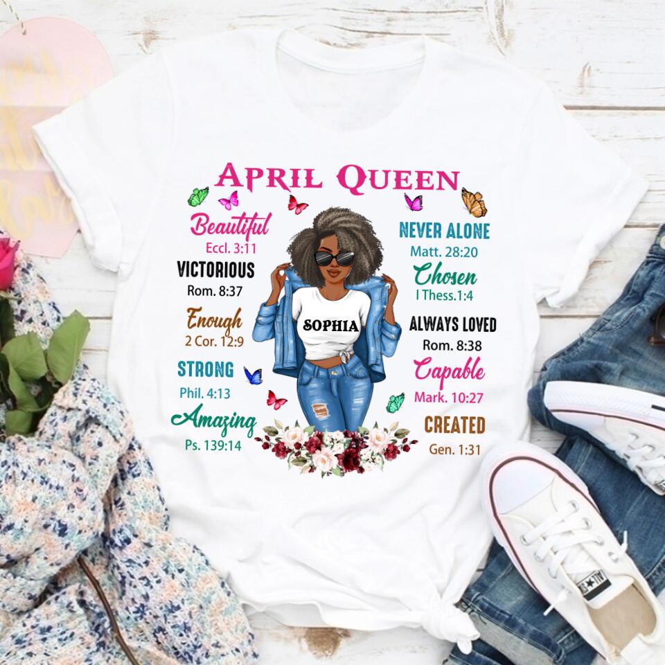 April Birthday Shirt, Custom Birthday Shirt, Queens Born In April, April Birthday Gifts, April shirts for Woman