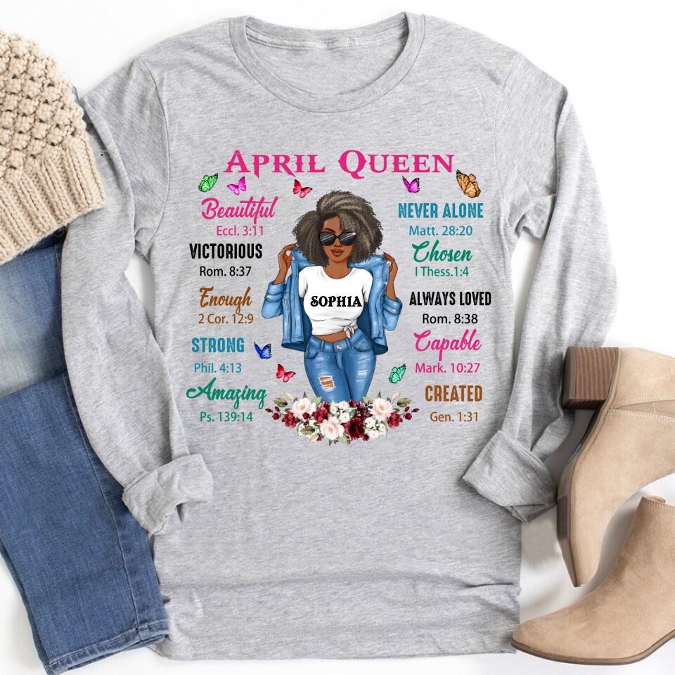 April Birthday Shirt, Custom Birthday Shirt, Queens Born In April, April Birthday Gifts, April shirts for Woman
