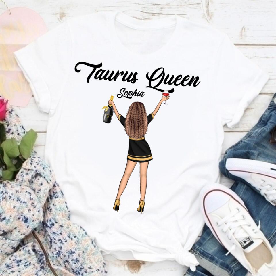 Personalized Zodiac Diva, Custom Birthday Shirt, Birthday Queen T Shirt, Taurus T Shirt For Woman, Living My Best Life