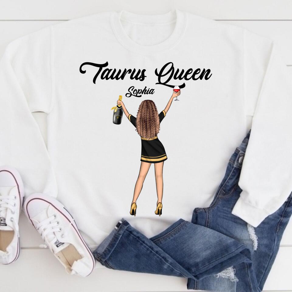 Personalized Zodiac Diva, Custom Birthday Shirt, Birthday Queen T Shirt, Taurus T Shirt For Woman, Living My Best Life