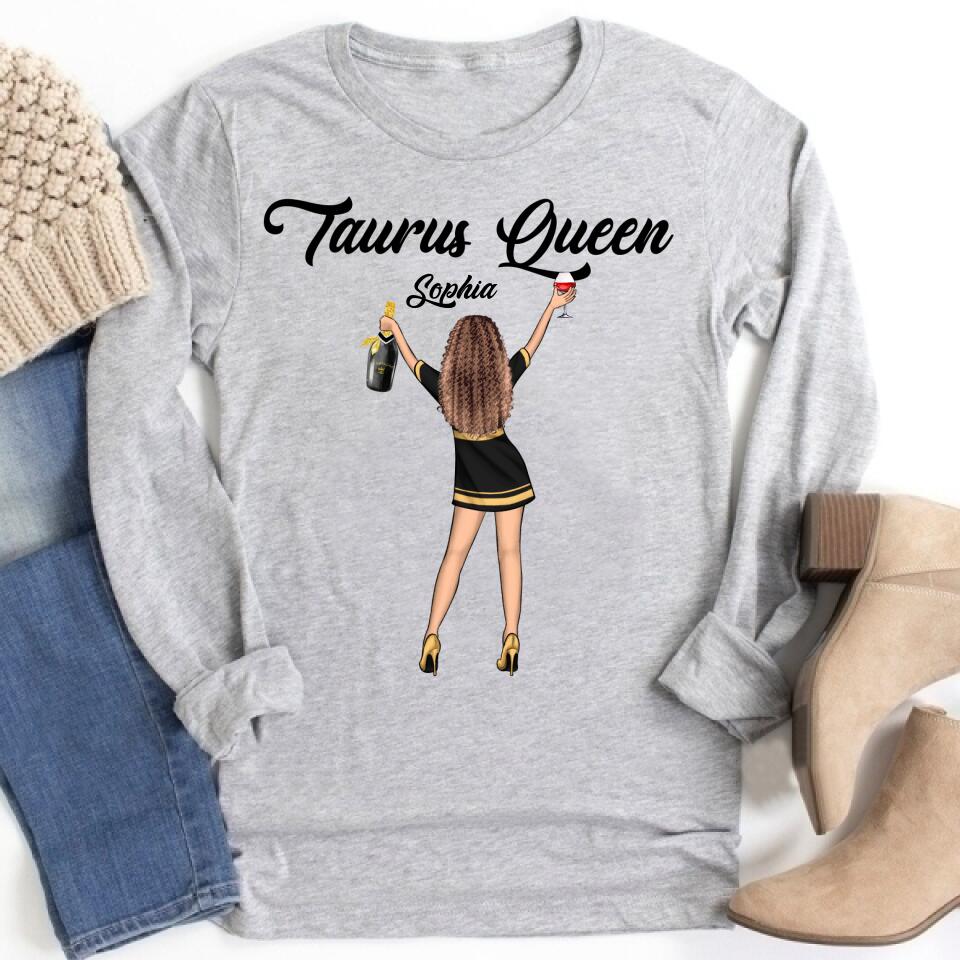Personalized Zodiac Diva, Custom Birthday Shirt, Birthday Queen T Shirt, Taurus T Shirt For Woman, Living My Best Life