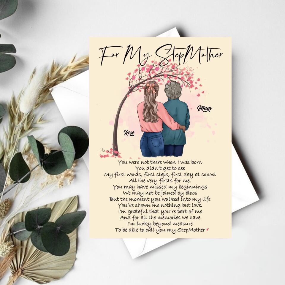 Custom Mothers Day Card, Stepmom Mothers Day Card Mother&#39;s Day Gift Cards Happy Mothers Day Card Mom&#39;s Card, Mother&#39;s Day Gift From Daughter Mother Day Gift