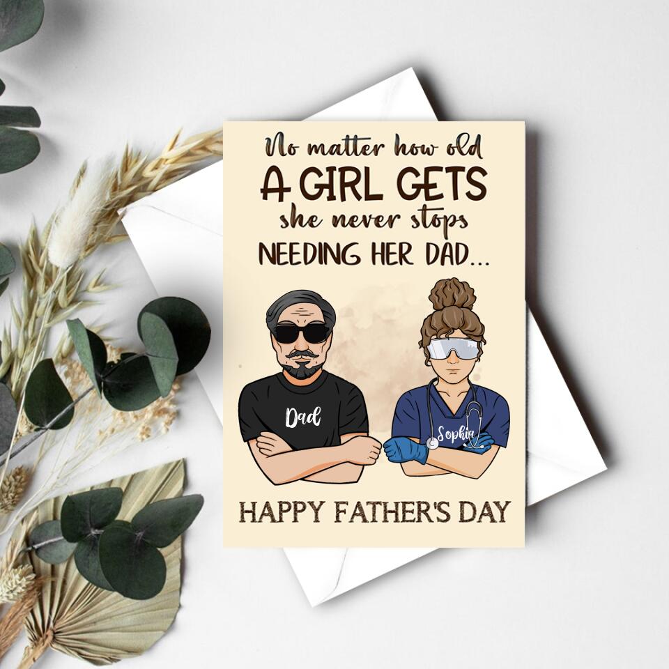 Personalised Fathers Day Card - Fathers Day Card From Daughter - Father&#39;s Day Gift Cards - Fathers Day Greetings - Dad Cards - Happy Fathers Day Card - First Fathers Day Card - Father Day Gift