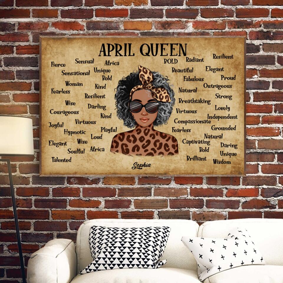 Personalised birthday posters, April poster, happy birthday poster with name, custom birthday poster