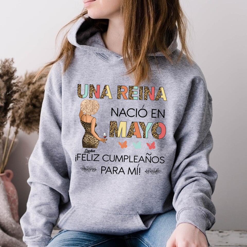 Camisa De Cumpleaños De Mayo, Camisa De Cumpleaños Personalizada, Reinas Nacidas En Mayo, Regalos De Cumpleaños De Mayo, Camisas De Mayo Para Mujeres