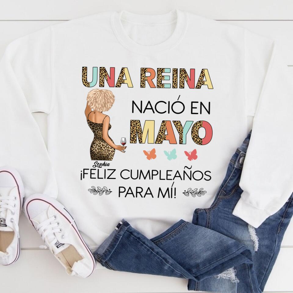 Camisa De Cumpleaños De Mayo, Camisa De Cumpleaños Personalizada, Reinas Nacidas En Mayo, Regalos De Cumpleaños De Mayo, Camisas De Mayo Para Mujeres