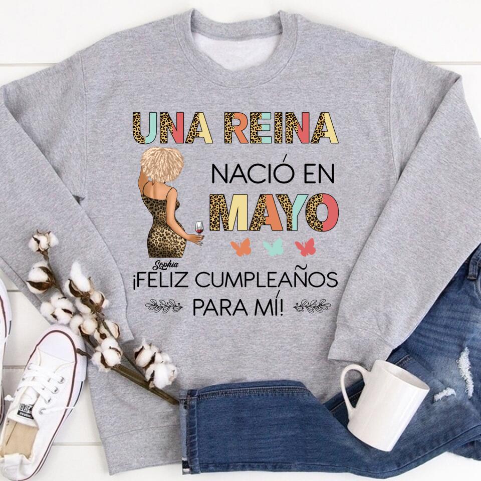 Camisa De Cumpleaños De Mayo, Camisa De Cumpleaños Personalizada, Reinas Nacidas En Mayo, Regalos De Cumpleaños De Mayo, Camisas De Mayo Para Mujeres