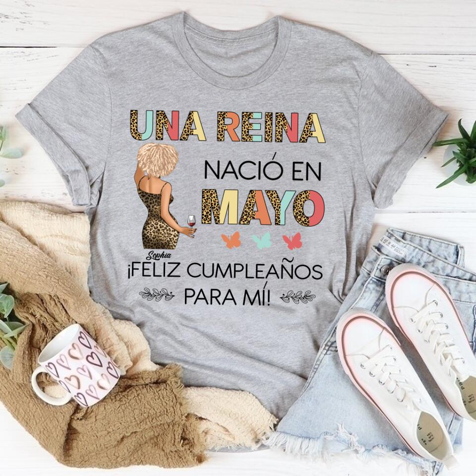 Camisa De Cumpleaños De Mayo, Camisa De Cumpleaños Personalizada, Reinas Nacidas En Mayo, Regalos De Cumpleaños De Mayo, Camisas De Mayo Para Mujeres