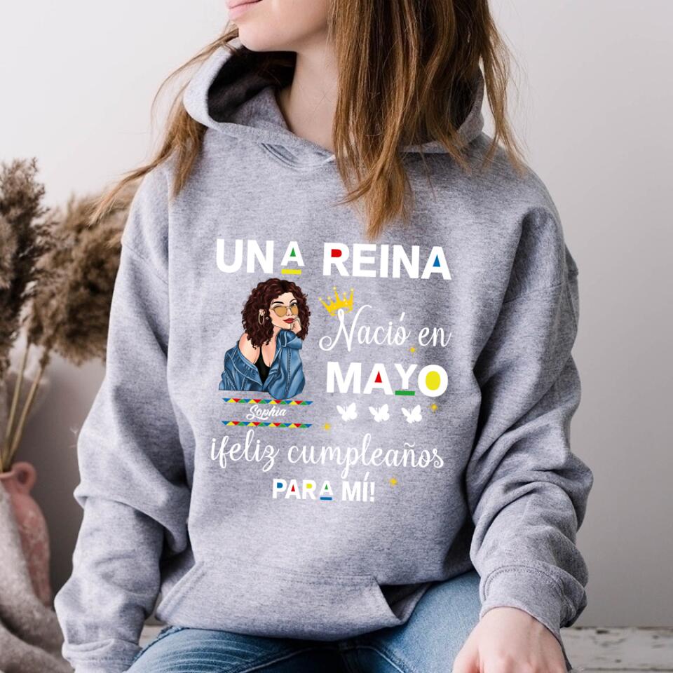 Camisa De Cumpleaños De Mayo, Camisa De Cumpleaños Personalizada, Reinas Nacidas En Mayo, Regalos De Cumpleaños De Mayo, Camisas De Mayo Para Mujeres