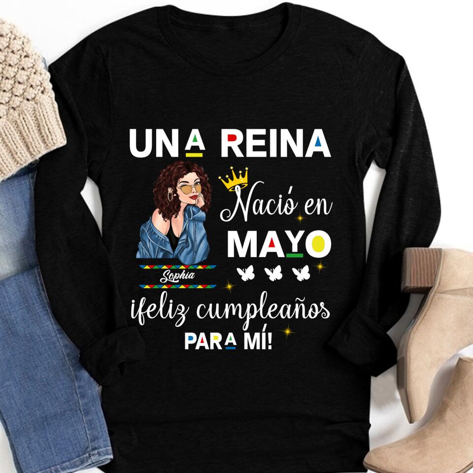 Camisa De Cumpleaños De Mayo, Camisa De Cumpleaños Personalizada, Reinas Nacidas En Mayo, Regalos De Cumpleaños De Mayo, Camisas De Mayo Para Mujeres