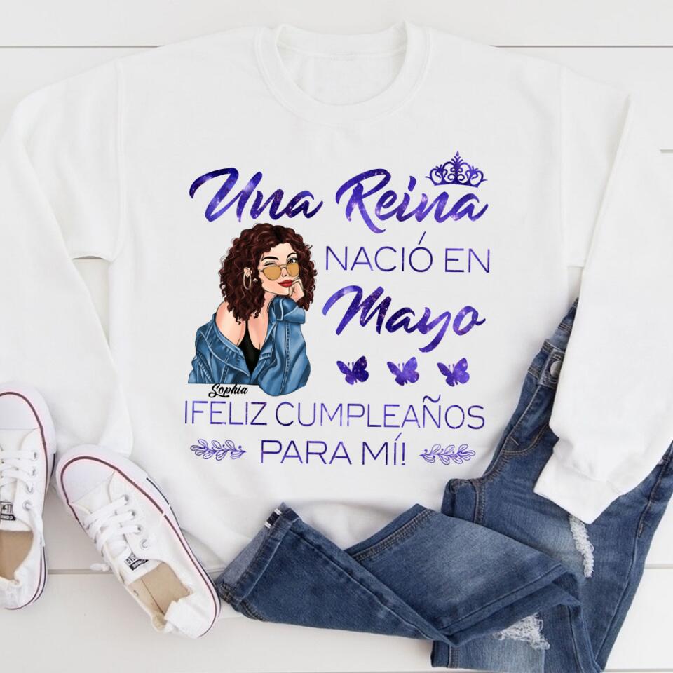 Camisa De Cumpleaños De Mayo, Camisa De Cumpleaños Personalizada, Reinas Nacidas En Mayo, Regalos De Cumpleaños De Mayo, Camisas De Mayo Para Mujeres