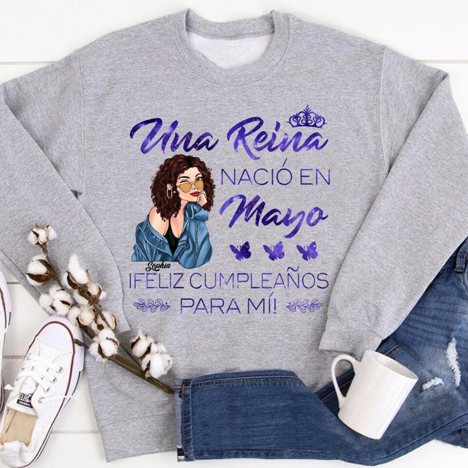 Camisa De Cumpleaños De Mayo, Camisa De Cumpleaños Personalizada, Reinas Nacidas En Mayo, Regalos De Cumpleaños De Mayo, Camisas De Mayo Para Mujeres