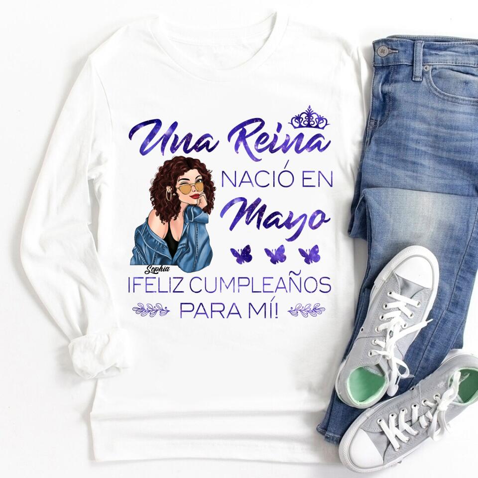 Camisa De Cumpleaños De Mayo, Camisa De Cumpleaños Personalizada, Reinas Nacidas En Mayo, Regalos De Cumpleaños De Mayo, Camisas De Mayo Para Mujeres