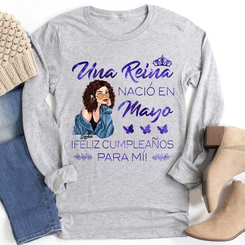 Camisa De Cumpleaños De Mayo, Camisa De Cumpleaños Personalizada, Reinas Nacidas En Mayo, Regalos De Cumpleaños De Mayo, Camisas De Mayo Para Mujeres