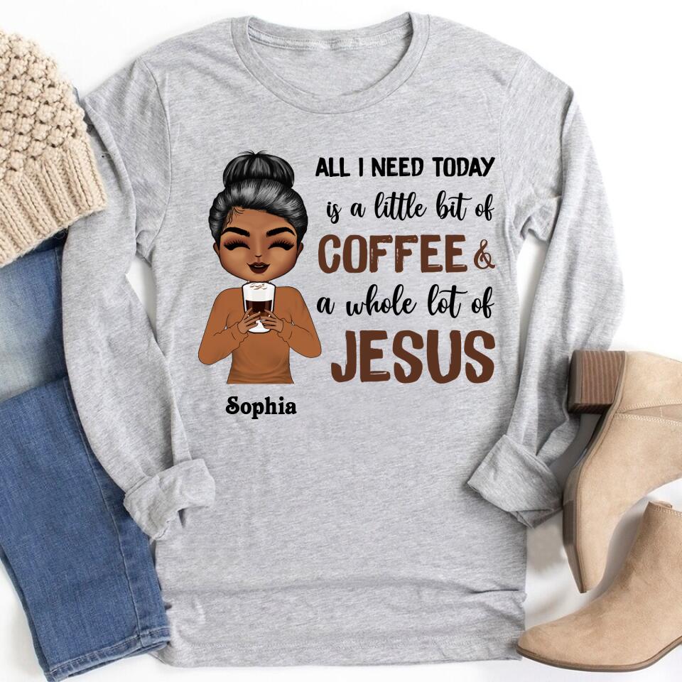 Coffee and Jesus Shirt, Funny Christian Shirt, Black Woman T shirt, Jesus Shirt, Jesus Love Shirt.
