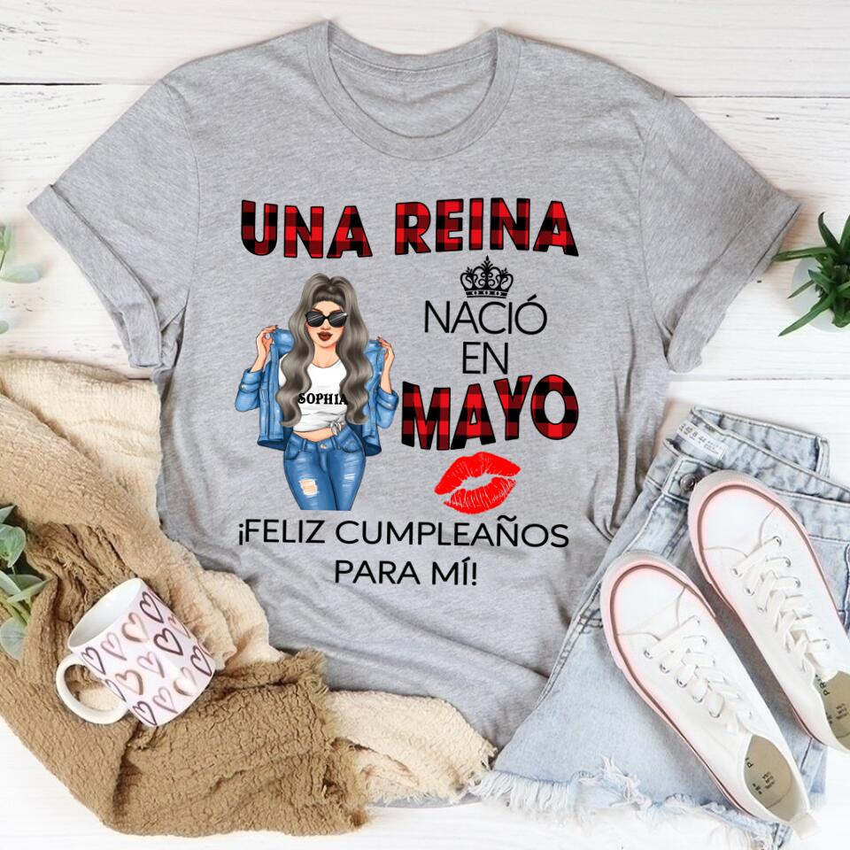Camisa De Cumpleaños De Mayo, Camisa De Cumpleaños Personalizada, Reinas Nacidas En Mayo, Regalos De Cumpleaños De Mayo, Camisas De Mayo Para Mujeres