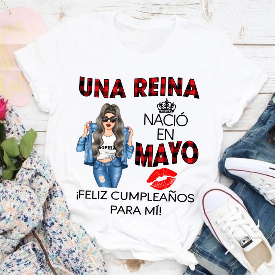 Camisa De Cumpleaños De Mayo, Camisa De Cumpleaños Personalizada, Reinas Nacidas En Mayo, Regalos De Cumpleaños De Mayo, Camisas De Mayo Para Mujeres