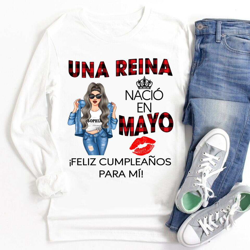 Camisa De Cumpleaños De Mayo, Camisa De Cumpleaños Personalizada, Reinas Nacidas En Mayo, Regalos De Cumpleaños De Mayo, Camisas De Mayo Para Mujeres