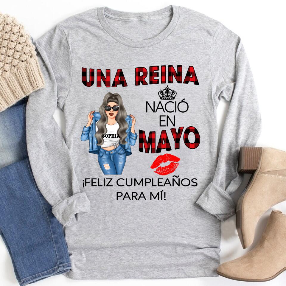 Camisa De Cumpleaños De Mayo, Camisa De Cumpleaños Personalizada, Reinas Nacidas En Mayo, Regalos De Cumpleaños De Mayo, Camisas De Mayo Para Mujeres