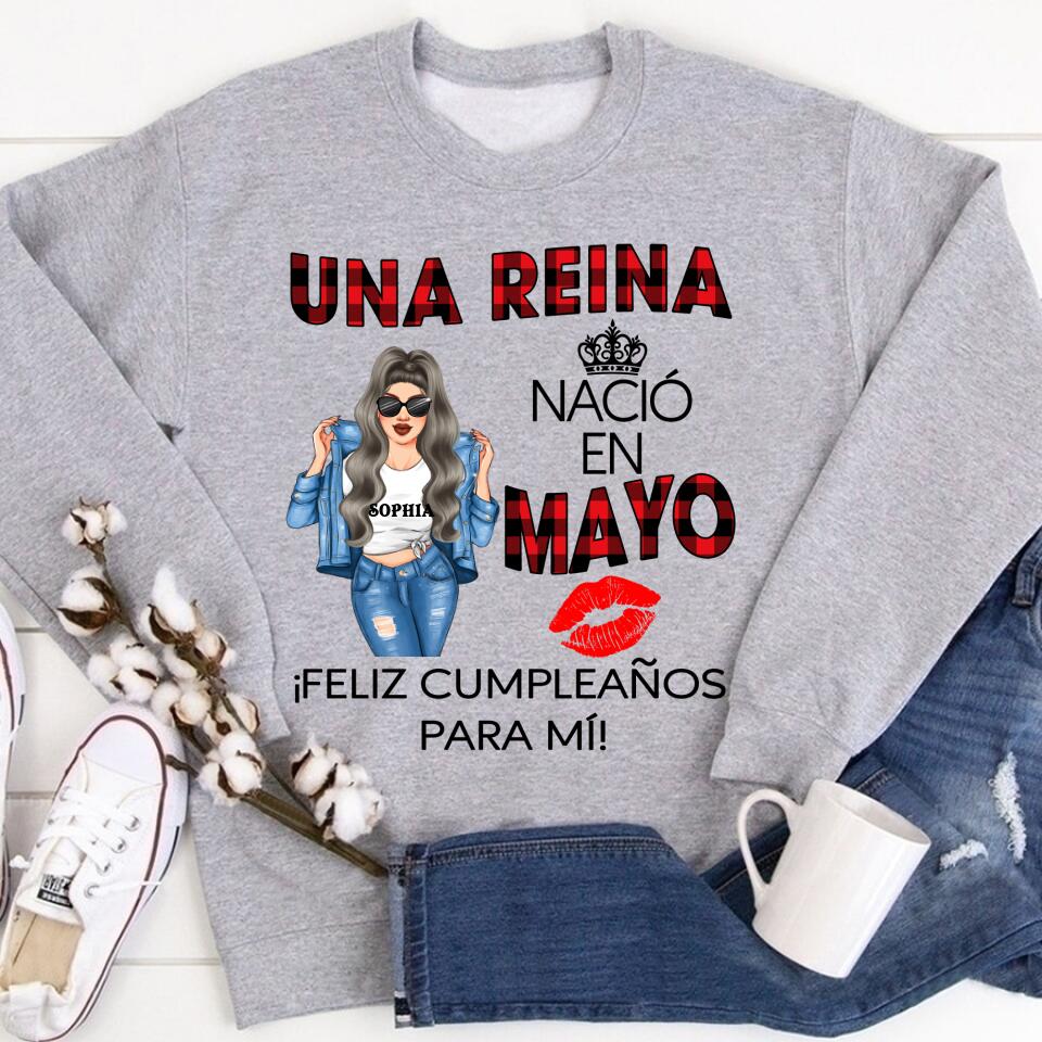 Camisa De Cumpleaños De Mayo, Camisa De Cumpleaños Personalizada, Reinas Nacidas En Mayo, Regalos De Cumpleaños De Mayo, Camisas De Mayo Para Mujeres