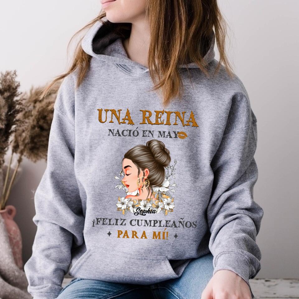 Camisa De Cumpleaños De Mayo, Camisa De Cumpleaños Personalizada, Reinas Nacidas En Mayo, Regalos De Cumpleaños De Mayo, Camisas De Mayo Para Mujeres