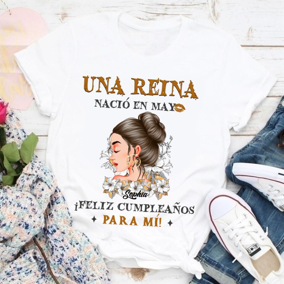 Camisa De Cumpleaños De Mayo, Camisa De Cumpleaños Personalizada, Reinas Nacidas En Mayo, Regalos De Cumpleaños De Mayo, Camisas De Mayo Para Mujeres