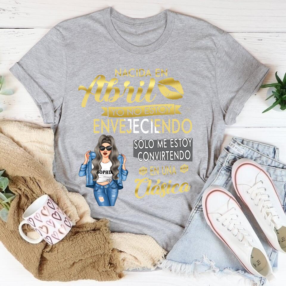 Camisa De Cumpleaños De Abril, Camisa De Cumpleaños Personalizada, Reinas Nacidas En Abril, Regalos De Cumpleaños De Abril, Camisas De Abril Para Mujeres