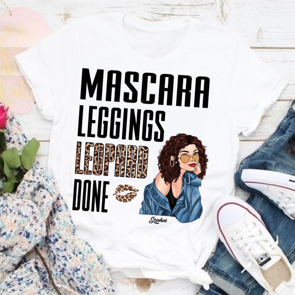 Custom Mothers Day Shirt, Mascara Leggings Leopard Done Mom Shirt, Mother&#39;s Day T Shirt, Mom Life Mother&#39;s Day Tee Shirts, Funny Mothers Day Shirts, Mother Day Gift