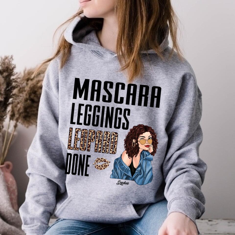 Custom Mothers Day Shirt, Mascara Leggings Leopard Done Mom Shirt, Mother&#39;s Day T Shirt, Mom Life Mother&#39;s Day Tee Shirts, Funny Mothers Day Shirts, Mother Day Gift