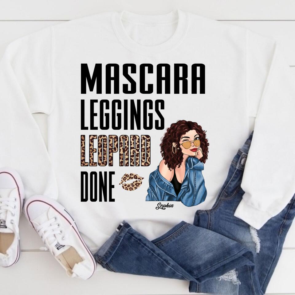 Custom Mothers Day Shirt, Mascara Leggings Leopard Done Mom Shirt, Mother&#39;s Day T Shirt, Mom Life Mother&#39;s Day Tee Shirts, Funny Mothers Day Shirts, Mother Day Gift