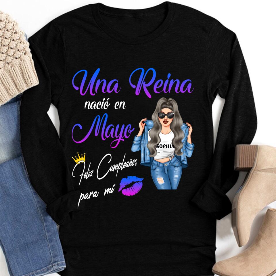 Camisa De Cumpleaños De Mayo, Camisa De Cumpleaños Personalizada, Reinas Nacidas En Mayo, Regalos De Cumpleaños De Mayo, Camisas De Mayo Para Mujeres