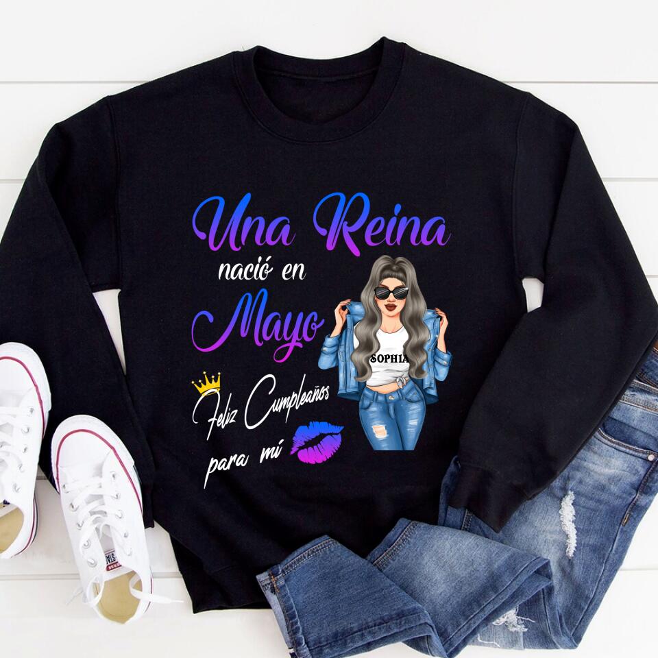 Camisa De Cumpleaños De Mayo, Camisa De Cumpleaños Personalizada, Reinas Nacidas En Mayo, Regalos De Cumpleaños De Mayo, Camisas De Mayo Para Mujeres