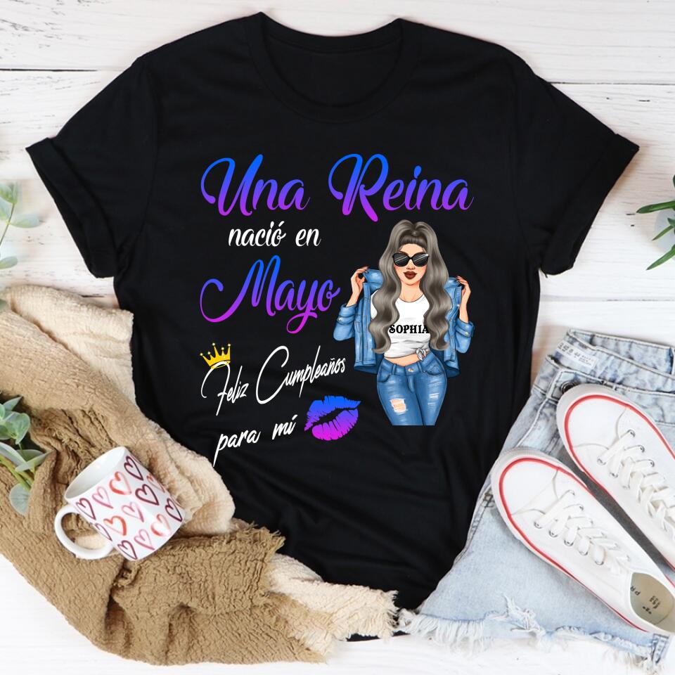 Camisa De Cumpleaños De Mayo, Camisa De Cumpleaños Personalizada, Reinas Nacidas En Mayo, Regalos De Cumpleaños De Mayo, Camisas De Mayo Para Mujeres